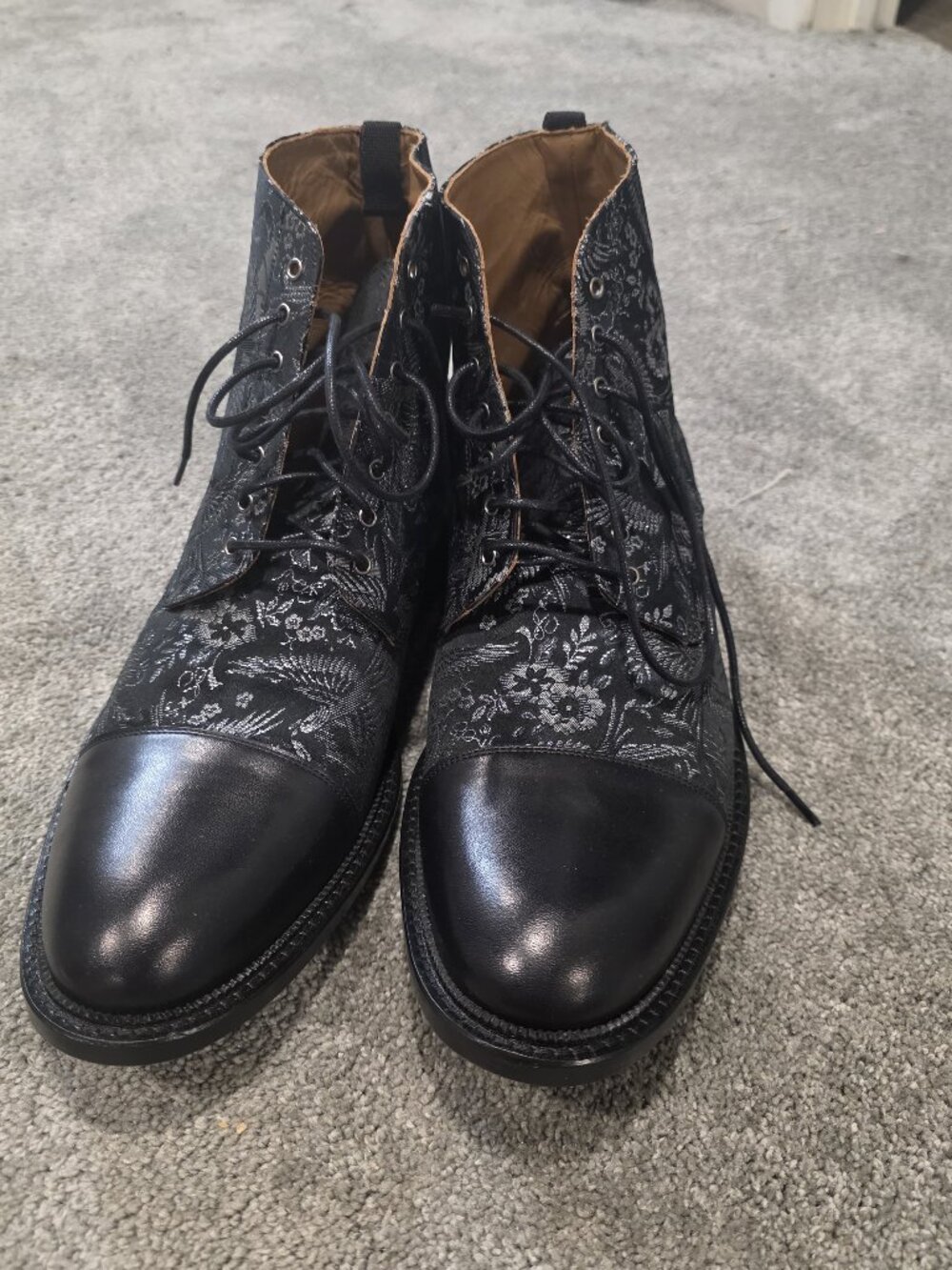 Black Leather with Silver Accents Taft Boots Mens size 13